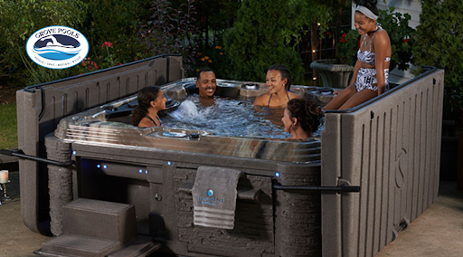 family in hot tub